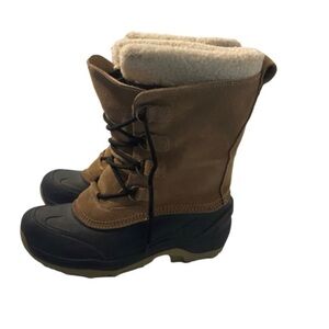 Lands' End Winter Snow Boots Boys Size 7 Leather Upper Lace Up Waterproo…